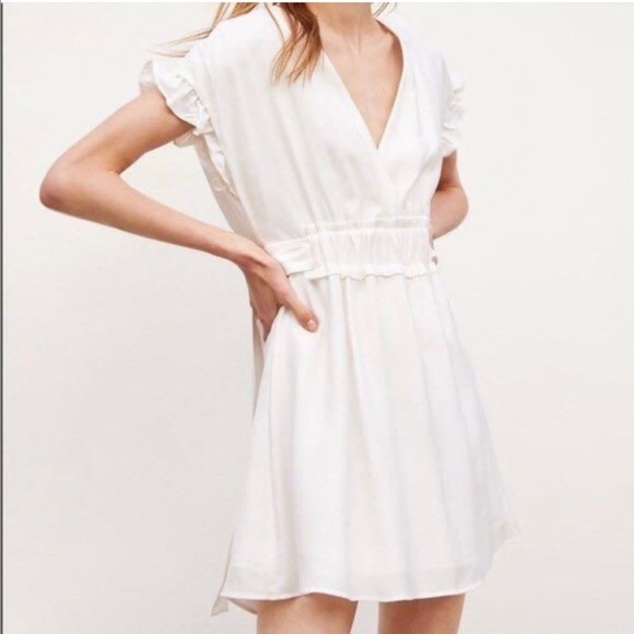 Zara side tie ruffle mini dress - Picture 4 of 12